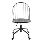 Riley Adjustable High Back Office Chair - Black Metal, Black Wood