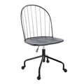 Riley Adjustable High Back Office Chair - Black Metal, Black Wood