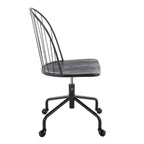 Riley Adjustable High Back Office Chair - Black Metal, Black Wood