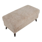 Carly Bench Ottoman - Espresso Wood, Beige Fabric