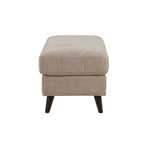 Carly Bench Ottoman - Espresso Wood, Beige Fabric