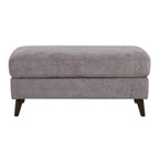 Carly Bench Ottoman - Espresso Wood, Pewter Fabric