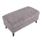 Carly Bench Ottoman - Espresso Wood, Pewter Fabric
