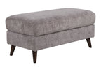 Carly Bench Ottoman - Espresso Wood, Pewter Fabric