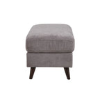 Carly Bench Ottoman - Espresso Wood, Pewter Fabric