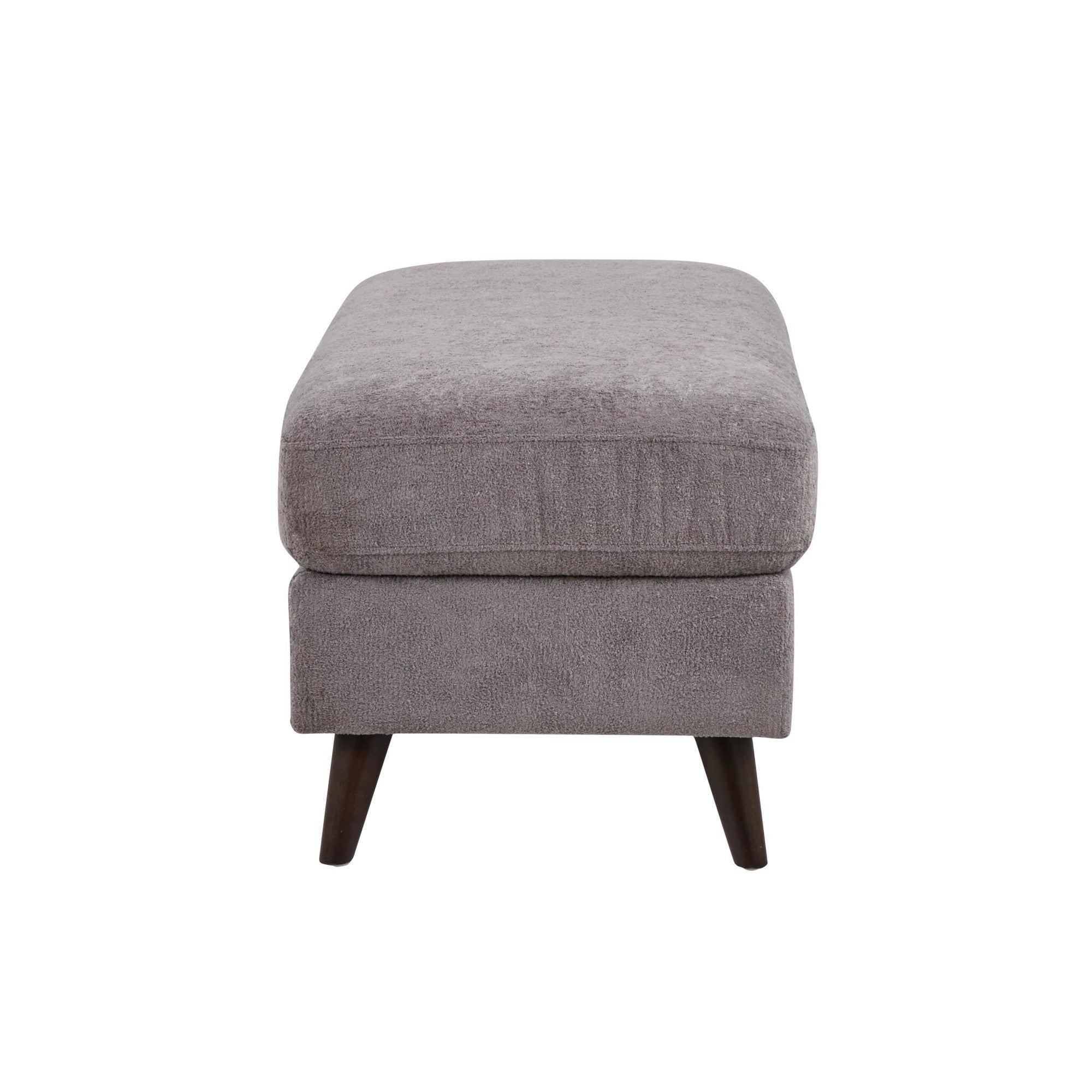Carly Bench Ottoman - Espresso Wood, Pewter Fabric