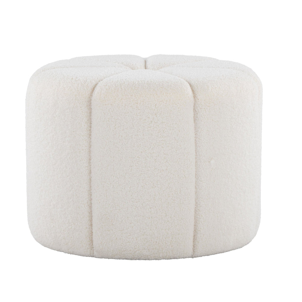 Daisy Ottoman - White Fabric