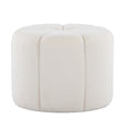 Daisy Ottoman - White Fabric