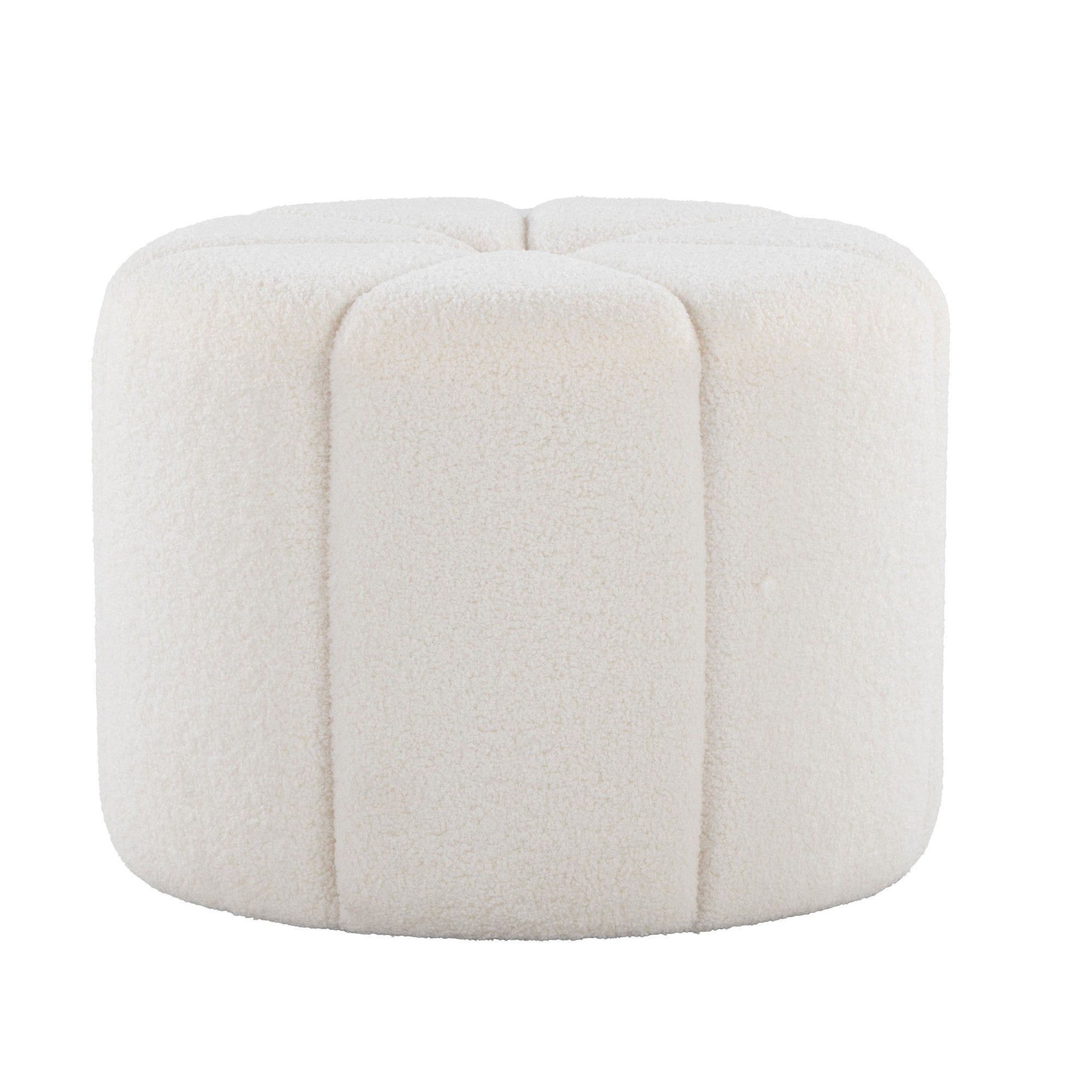 Daisy Ottoman - White Fabric