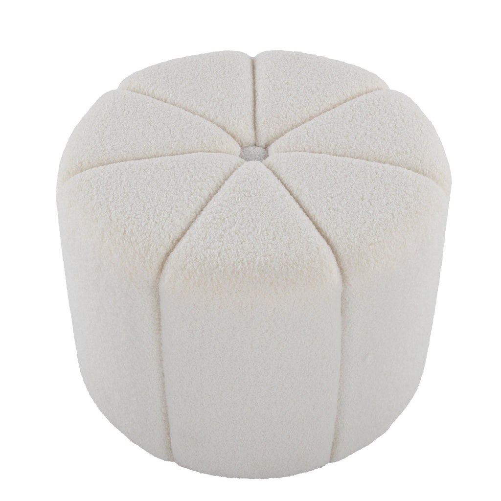 Daisy Ottoman - White Fabric