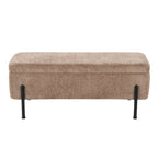 Daniella Storage Bench - Black Steel, Brown Fabric