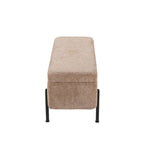 Daniella Storage Bench - Black Steel, Brown Fabric