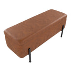 Daniella Storage Bench - Black Steel, Camel PU