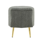 Diamond Ottoman - Gold Metal, Green Fabric