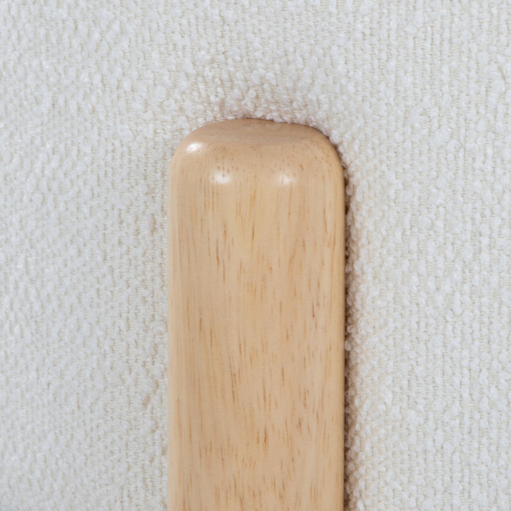 Michelle Terry Ottoman - Natural Wood, Cream Fabric