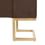 Midas Storage Bench - Gold Steel, Brown Velvet