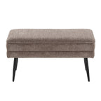 Neapolitan Storage Bench - Black Metal, Brown Fabric