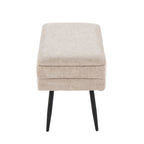 Neapolitan Storage Bench - Black Metal, Light Brown Fabric