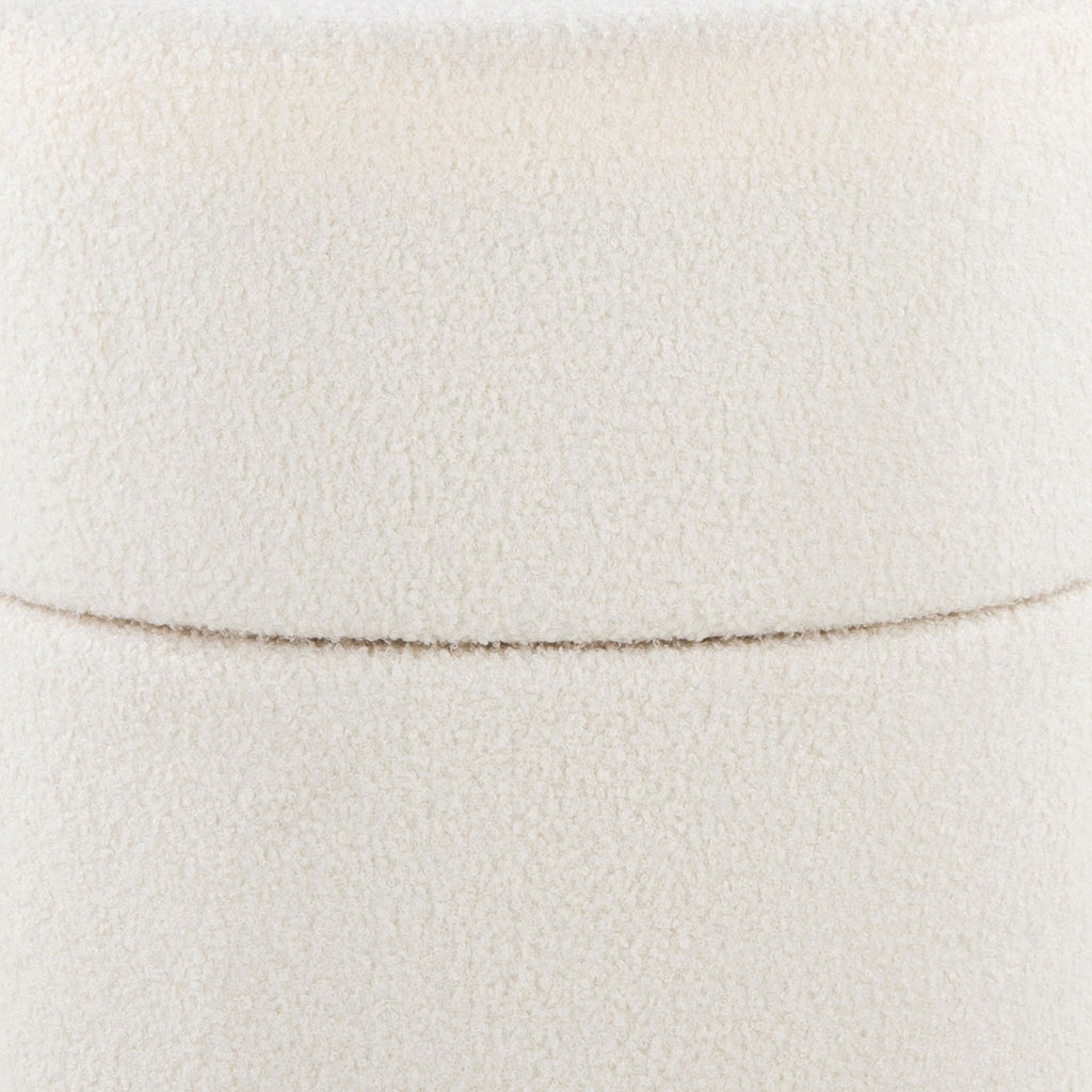 Spin 18" Ottoman - Cream Polyester Fabric