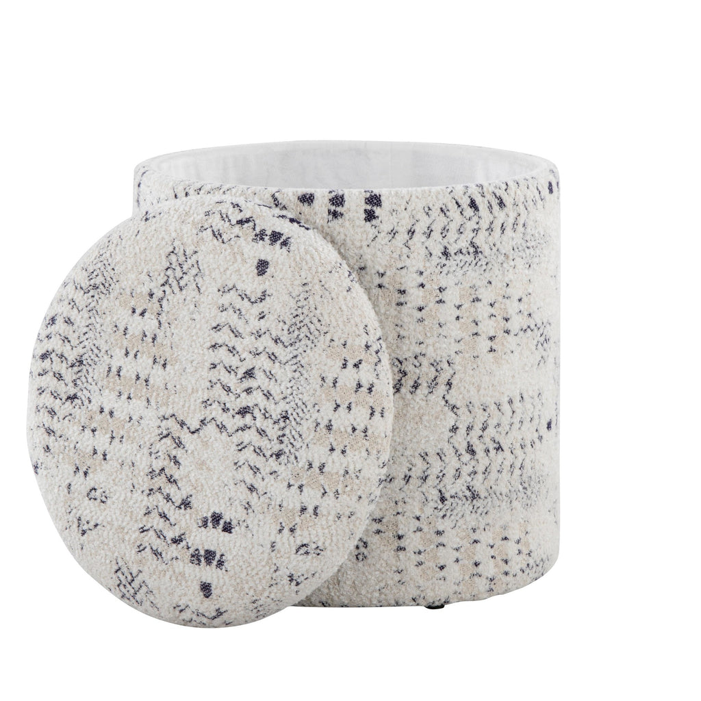 Tahoe 18" Aztec Ottoman - Ivory Cotton