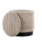 Tahoe 18" Band Ottoman - Black Metal, Cream Wool