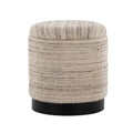 Tahoe 18" Band Ottoman - Black Metal, Cream Wool