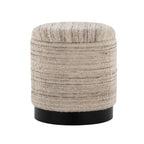 Tahoe 18" Band Ottoman - Black Metal, Cream Wool