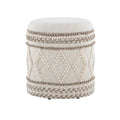 Tahoe 18" Pom Pom Ottoman - Beige Wool