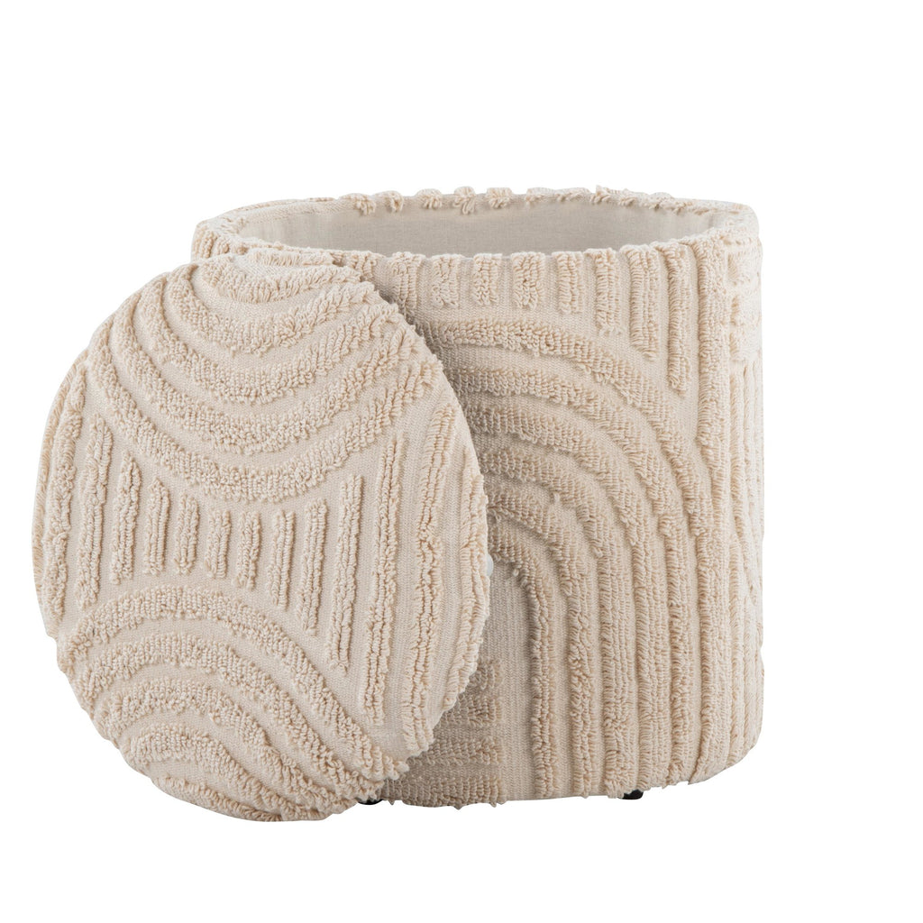 Tahoe 18" Sand Ottoman - Beige Cotton