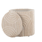 Tahoe 18" Sand Ottoman - Beige Cotton