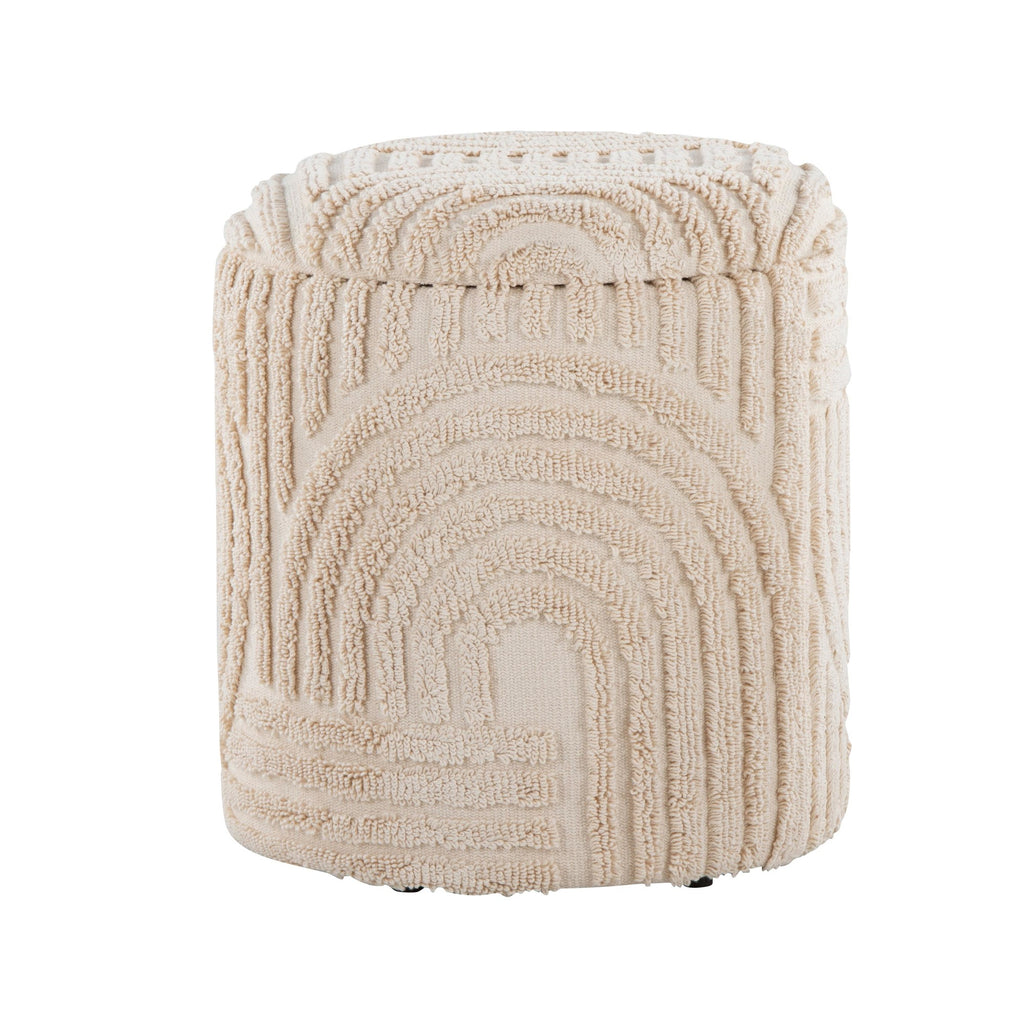 Tahoe 18" Sand Ottoman - Beige Cotton