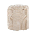 Tahoe 18" Sand Ottoman - Beige Cotton
