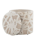 Tahoe 18" Shag Ottoman - Beige Acro Wool