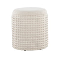 Tahoe 18" Waffle Ottoman - Ivory Wool