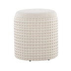 Tahoe 18" Waffle Ottoman - Ivory Wool
