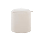 Tray Nesting Ottoman Set - Cream Fabric, Natural Wood