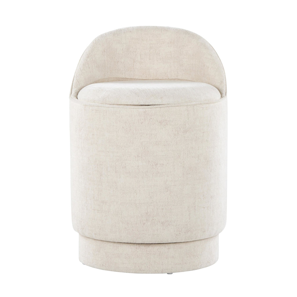 Marla 18" Upholstered Vanity Stool - Cream Fabric