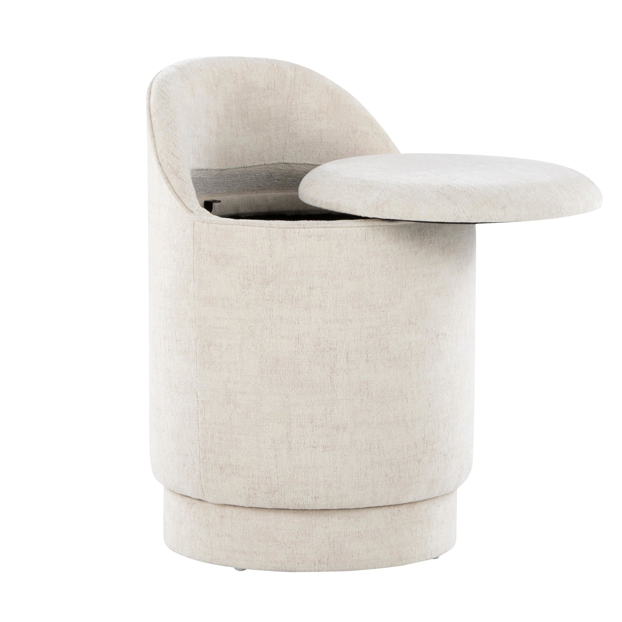 Marla 18" Upholstered Vanity Stool - Cream Fabric
