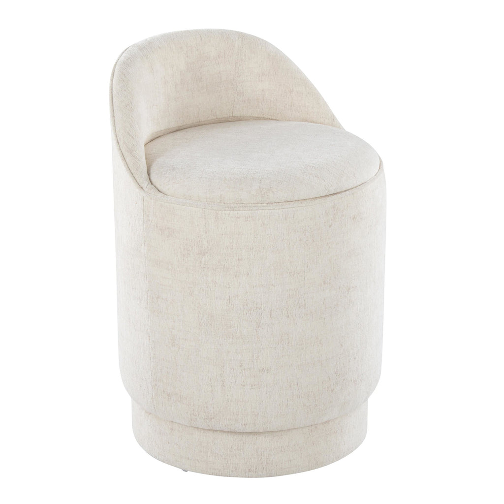 Marla 18" Upholstered Vanity Stool - Cream Fabric