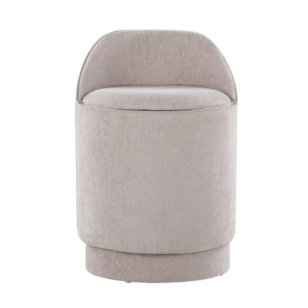 Marla 18" Upholstered Vanity Stool - Grey Fabric