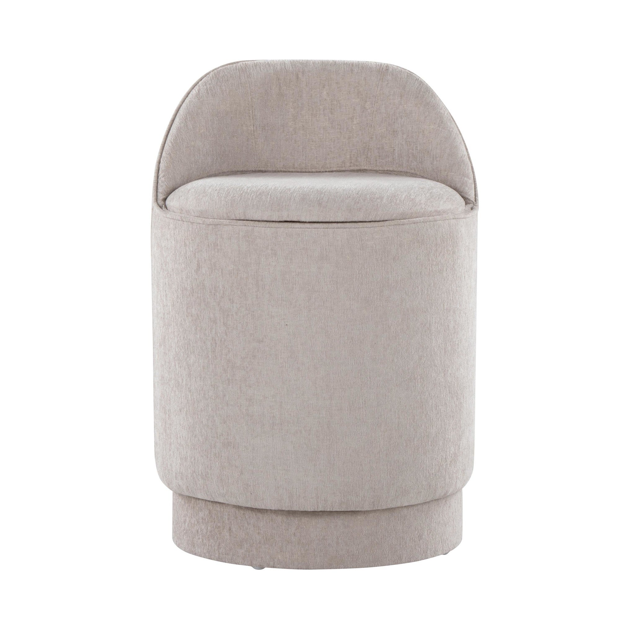 Marla 18" Upholstered Vanity Stool - Grey Fabric