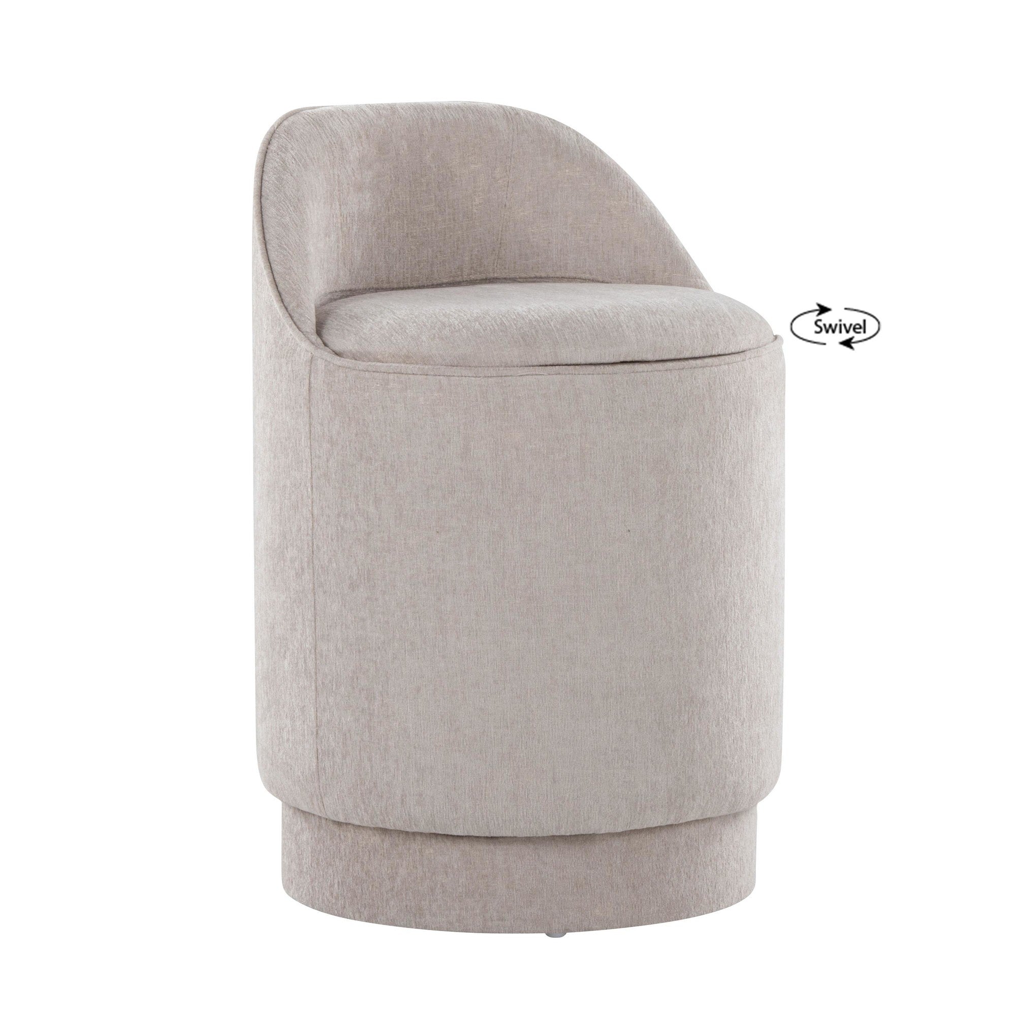 Marla 18" Upholstered Vanity Stool - Grey Fabric