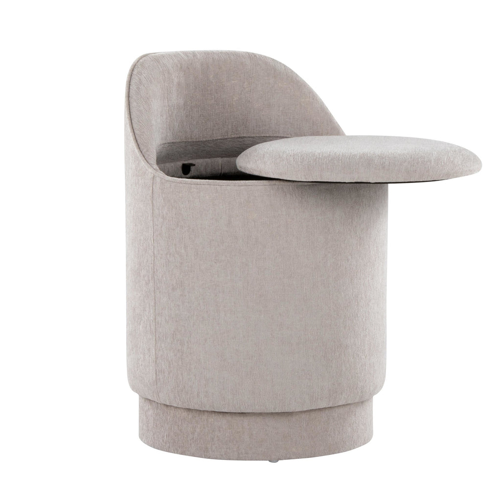 Marla 18" Upholstered Vanity Stool - Grey Fabric