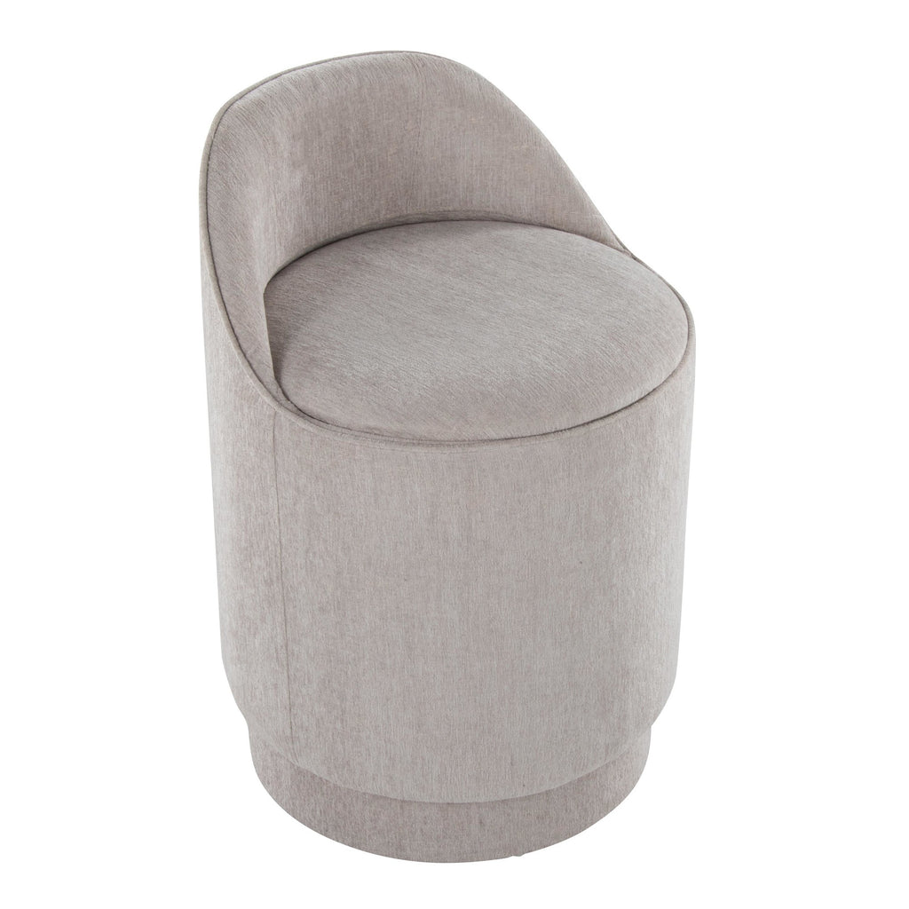 Marla 18" Upholstered Vanity Stool - Grey Fabric