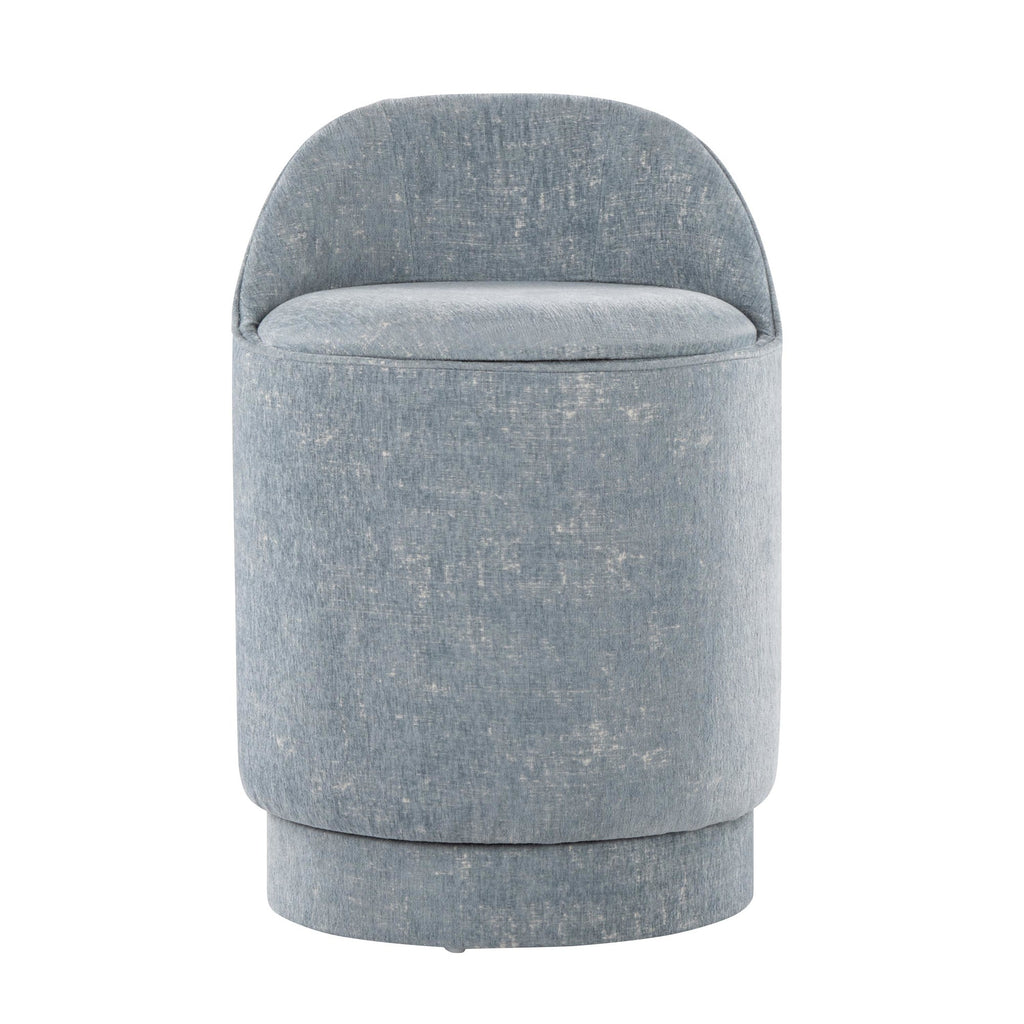 Marla 18" Upholstered Vanity Stool - Light Blue Fabric