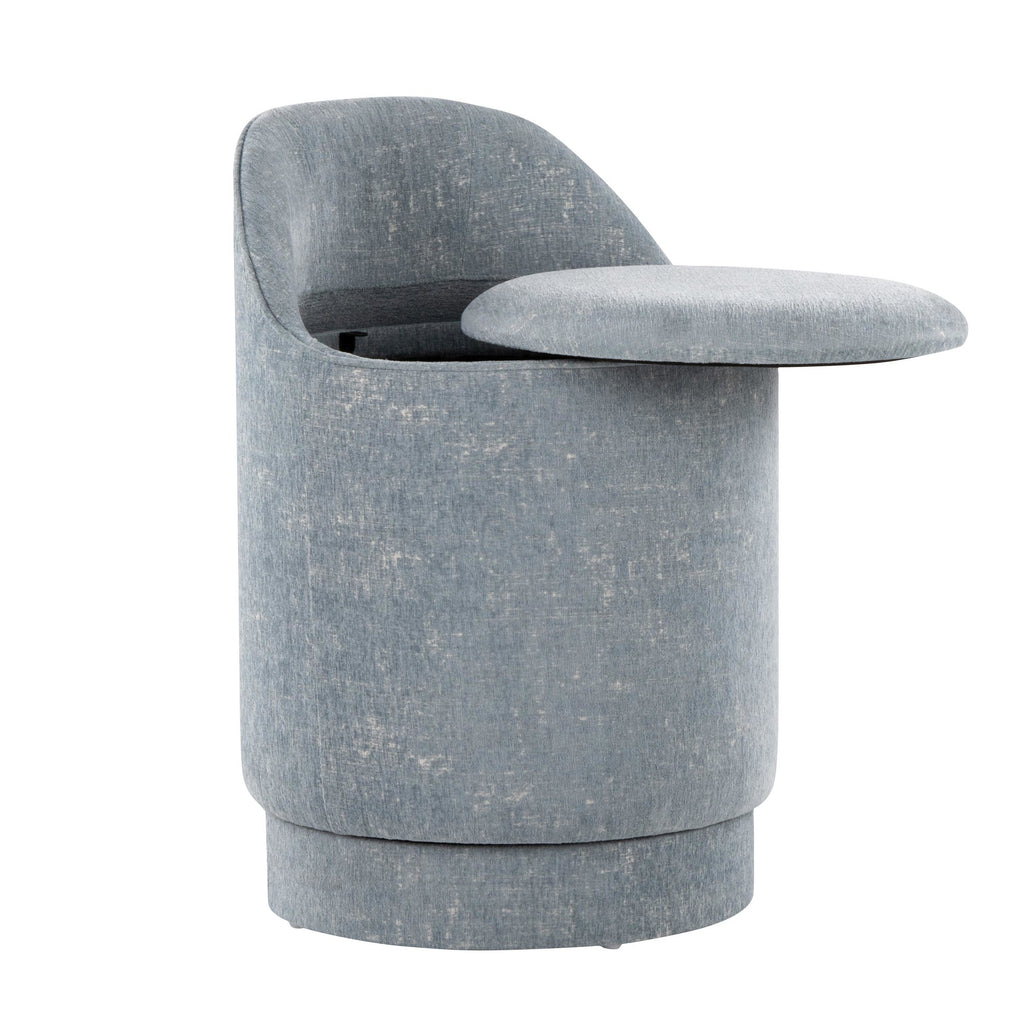 Marla 18" Upholstered Vanity Stool - Light Blue Fabric