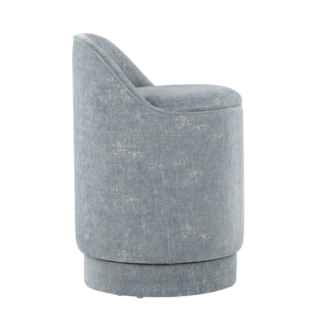 Marla 18" Upholstered Vanity Stool - Light Blue Fabric