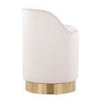 Marla 18" Vanity Stool - Gold Metal, Cream Velvet