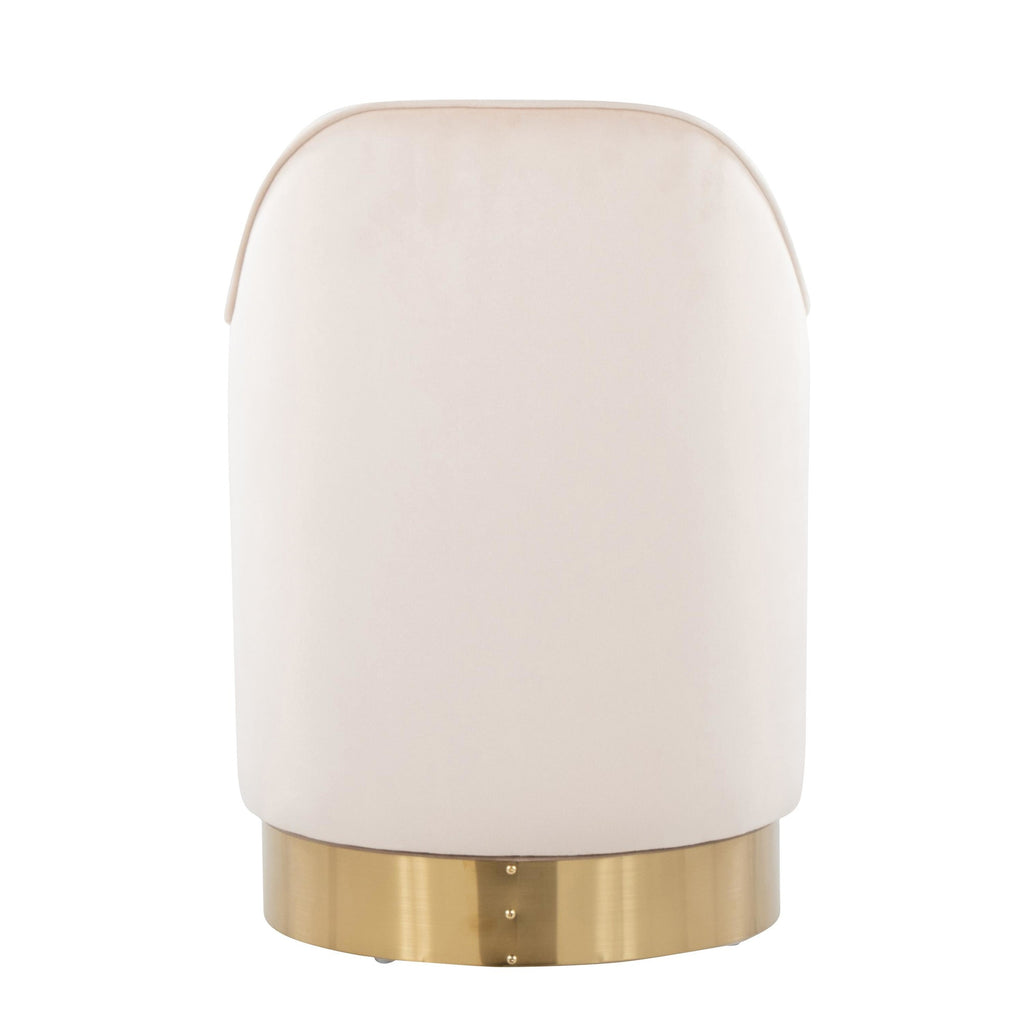 Marla 18" Vanity Stool - Gold Metal, Cream Velvet