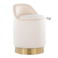 Marla 18" Vanity Stool - Gold Metal, Cream Velvet